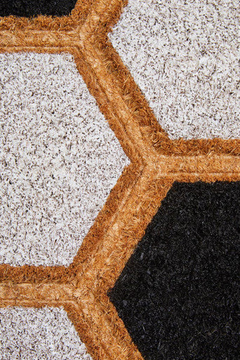 Filta Embossed Hexagon Coir Doormat