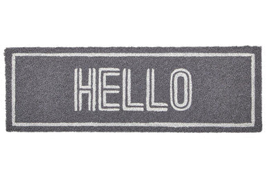 Gray doormat with &