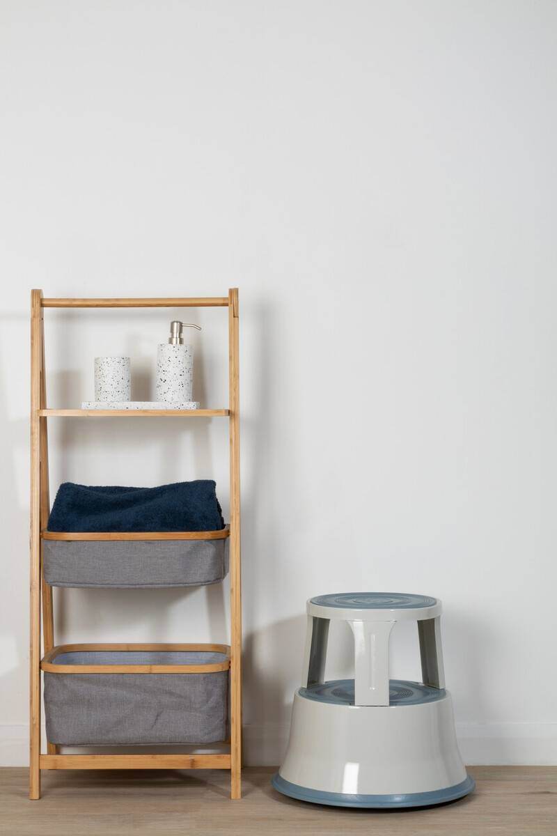 2 Tier Light Grey Step Stool - Orsina