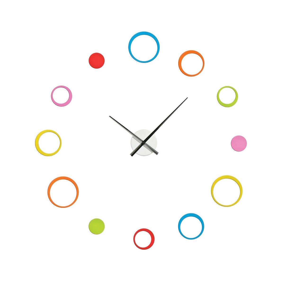 12 Multi Coloured Circles DIY Wall Clock