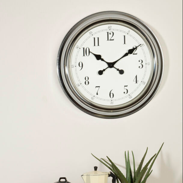 Pelo Chrome Finish Wall Clock - image 2