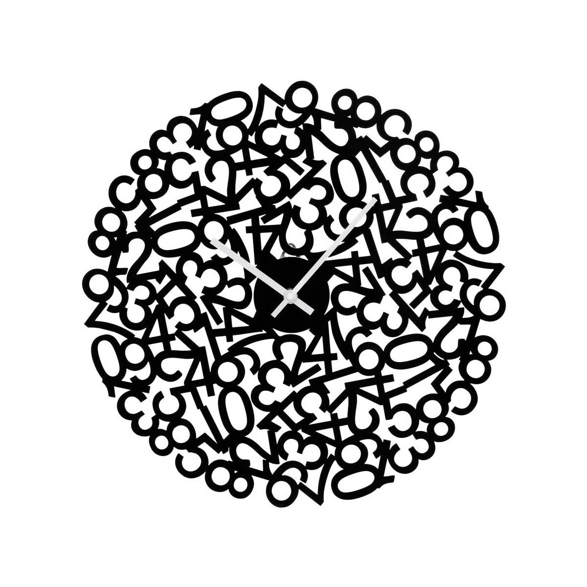 Divini Black Acrylic Numbers Design Wall Clock