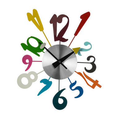 Franci Multi Colour Funky Numbers Wall Clock - image 1