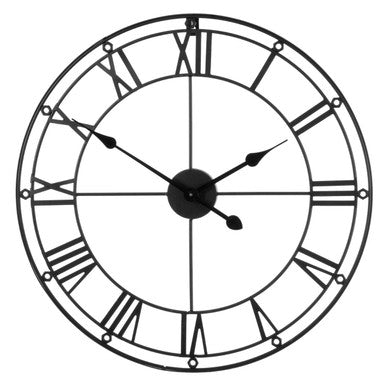 Baywood 59cm Dia Matt Black Metal Wall Clock