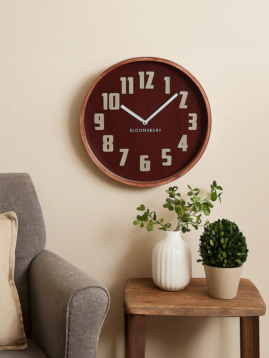 Vitus Red Grain Large Wall Clock