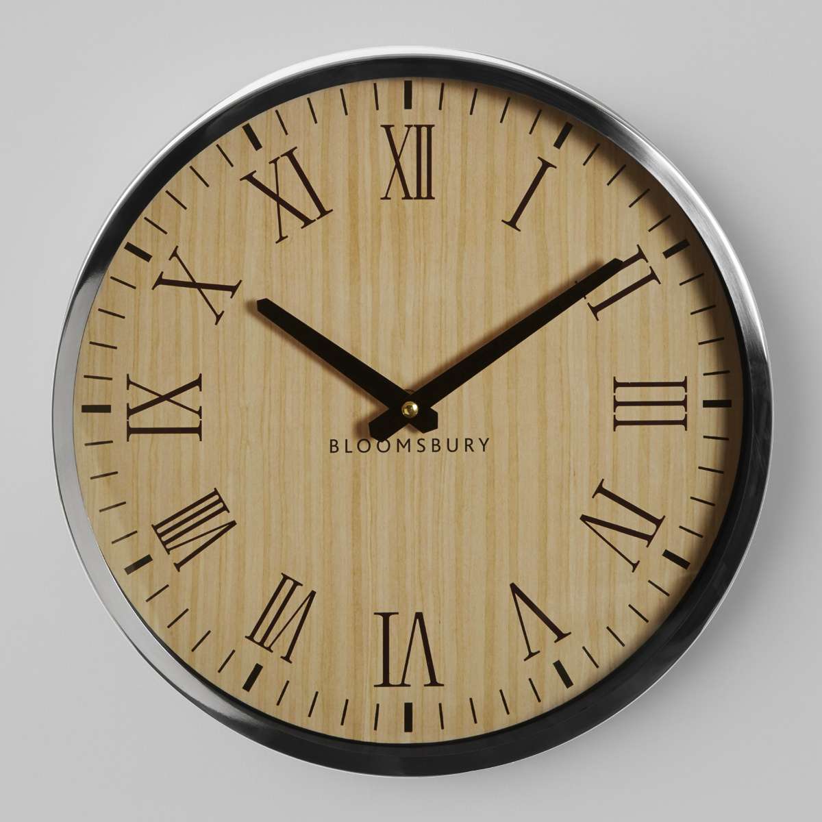Vitus Natural and Silver Wall Clock