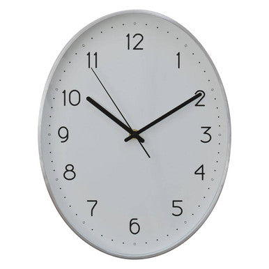 Elko Oval Wall Clock With Silver Finish