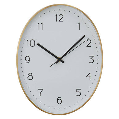 Elko Oval Wall Clock With Gold Finish