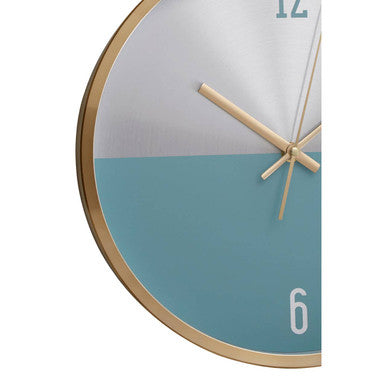 Elko Silver Gold And Blue Finish Wall Clock