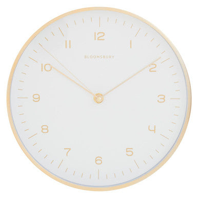 Elko Gold And White Finish Wall Clock