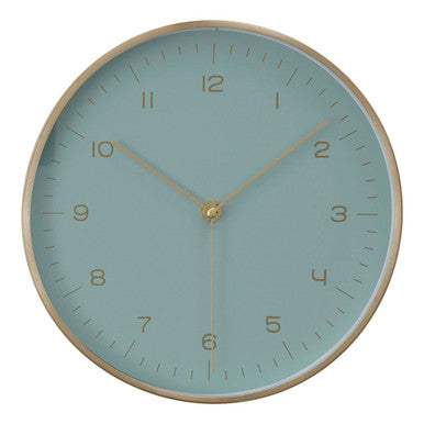 Elko Gold And Mint Green Finish Wall Clock - image 1