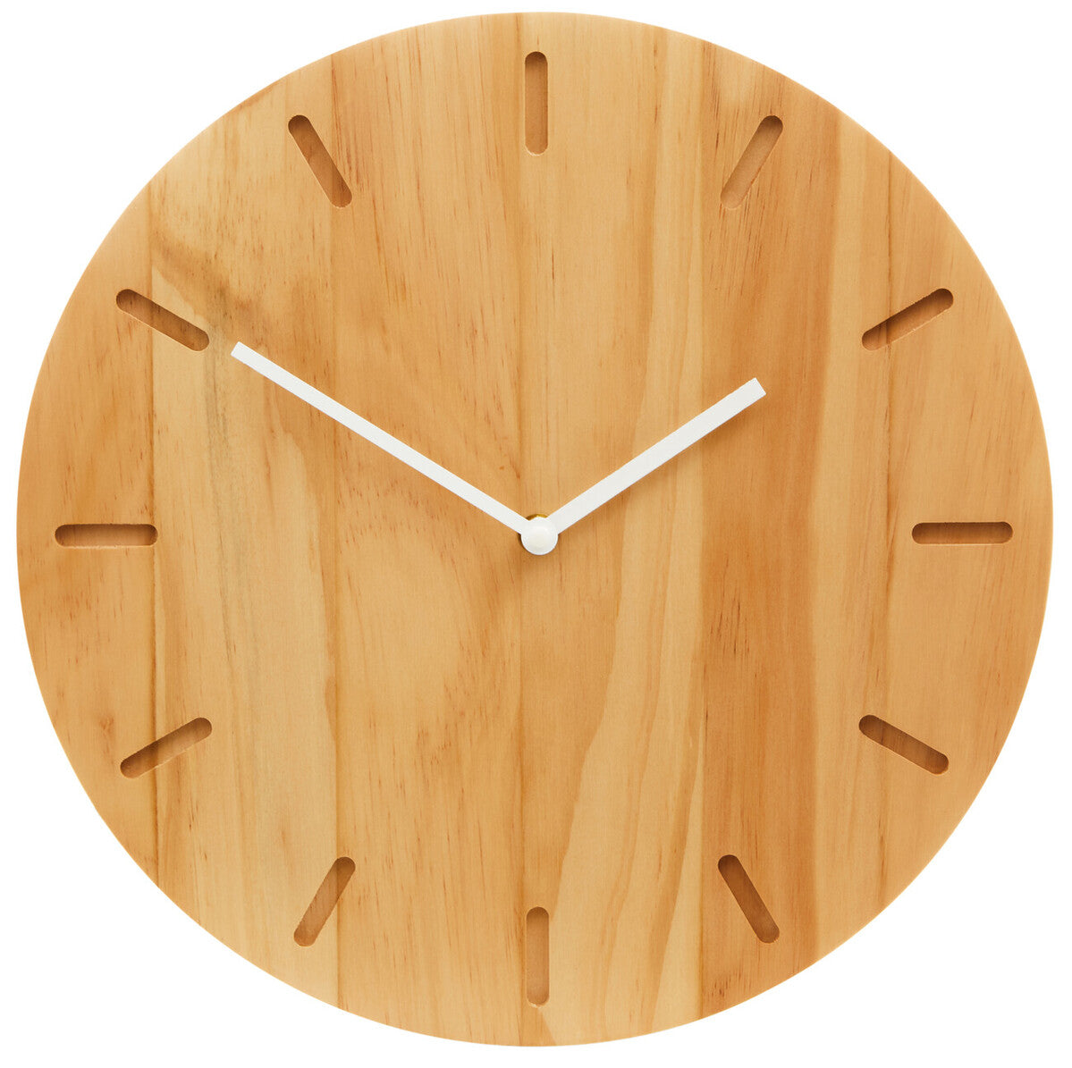 Vitus 35cm Dia Natural Finish Oak Wood Wall Clock