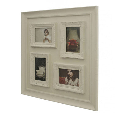 Maren 4 Photo Cream Plastic Multi Photo Frame