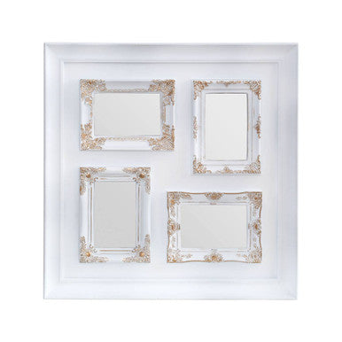 Maren Vintage Style White & Gold 4 Photo Frame