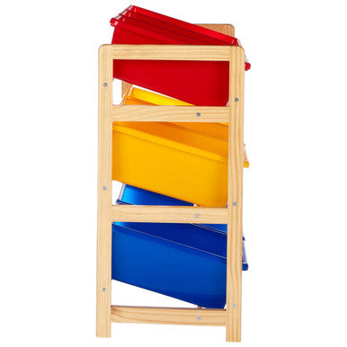 Kids 3 Tier Pine Frame Storage Unit