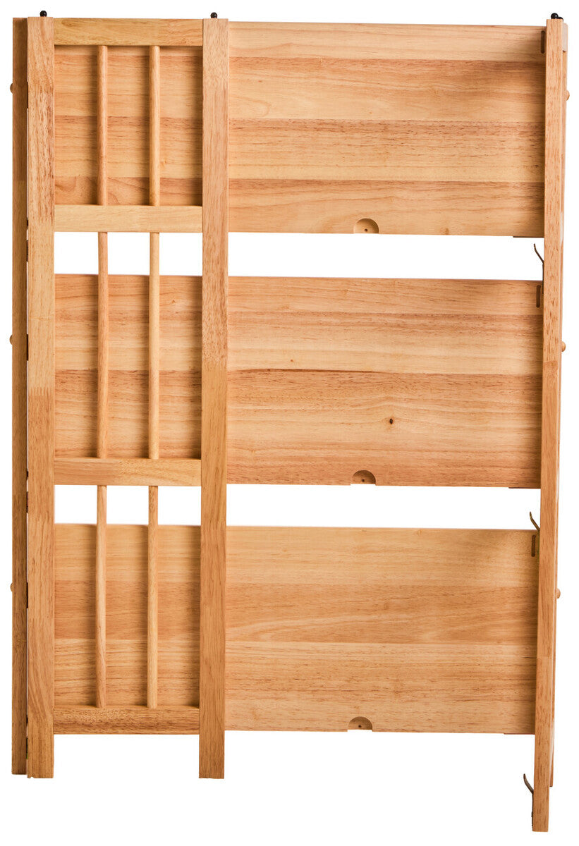 Heva Three Tier Tropical Hevea Wood Stackable Shelf Unit
