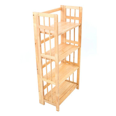 Heva Four Tier Tropical Hevea Wood Shelf Unit - image 1