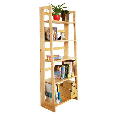 Heva 5 Tier Box Frame Tropical Hevea Wood Shelf Unit