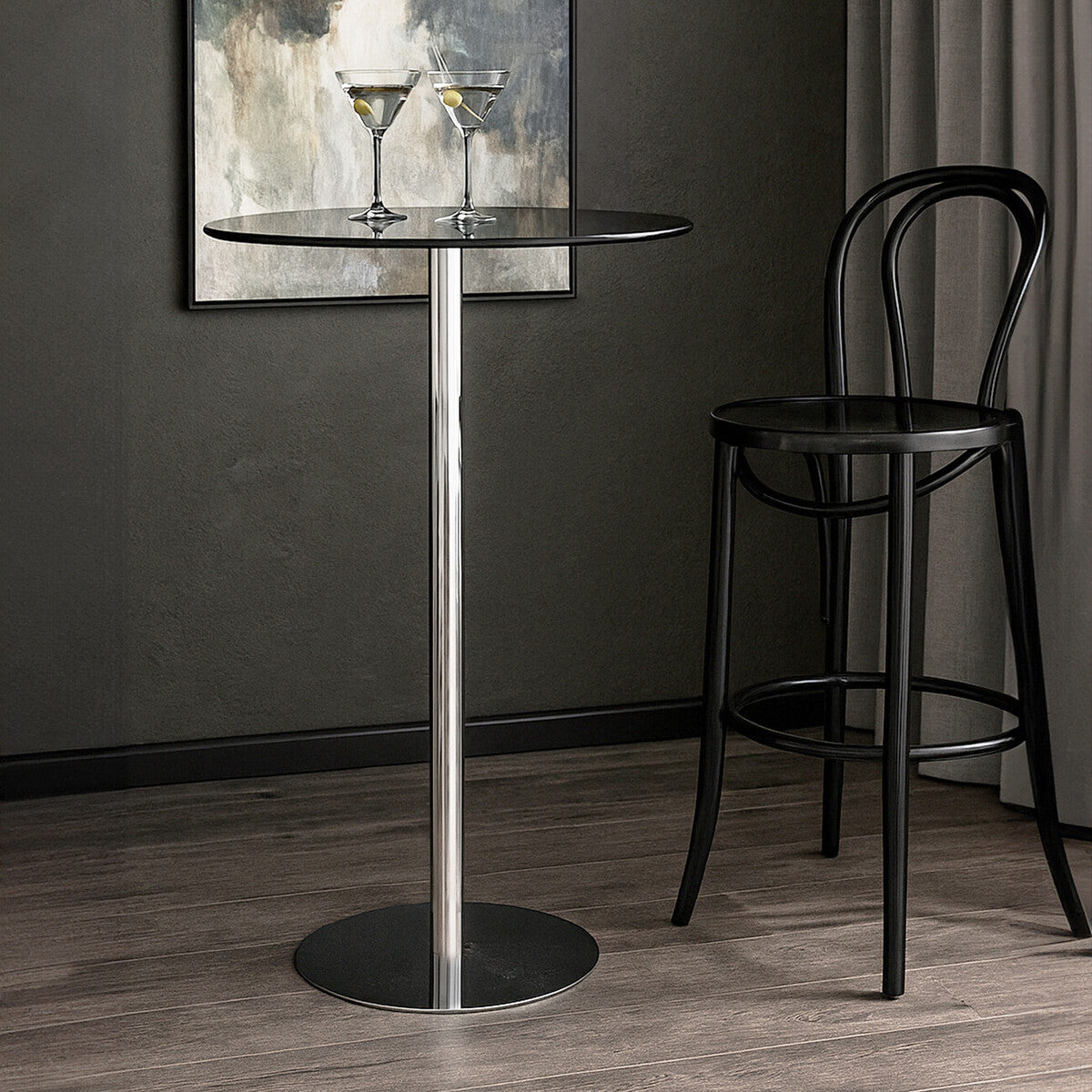 Adam Black Tempered Glass Bar Table - image 1