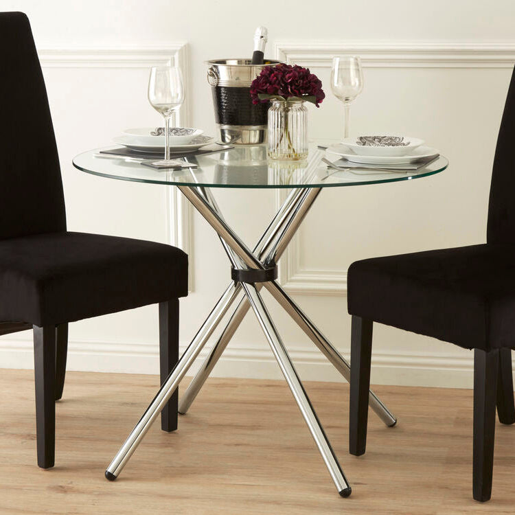 Afton Round Dining Table With Glass Top - image 1