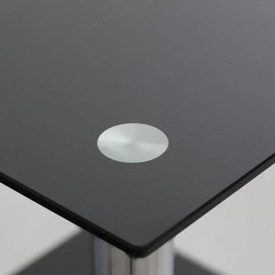 Adam 2 Tier Black Glass End Table