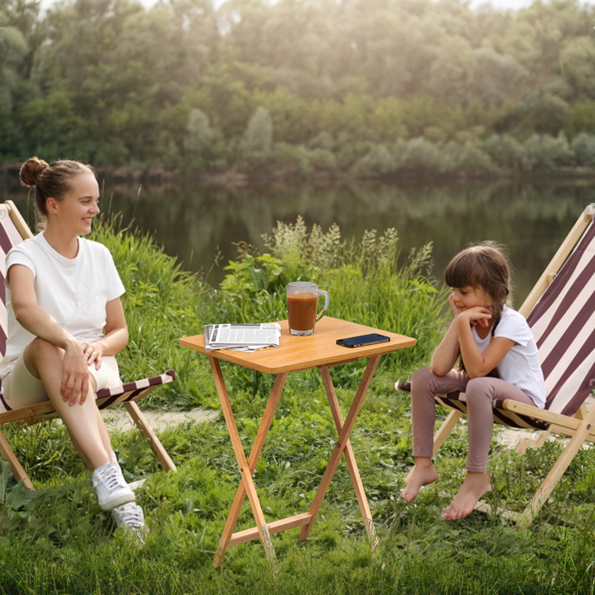 Heva Tropical Hevea Wood Folding Snack Table