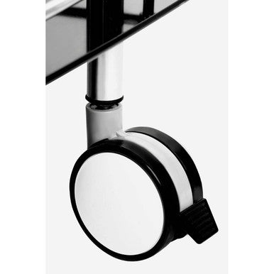 Adam Black Tempered Glass Serving Trolley