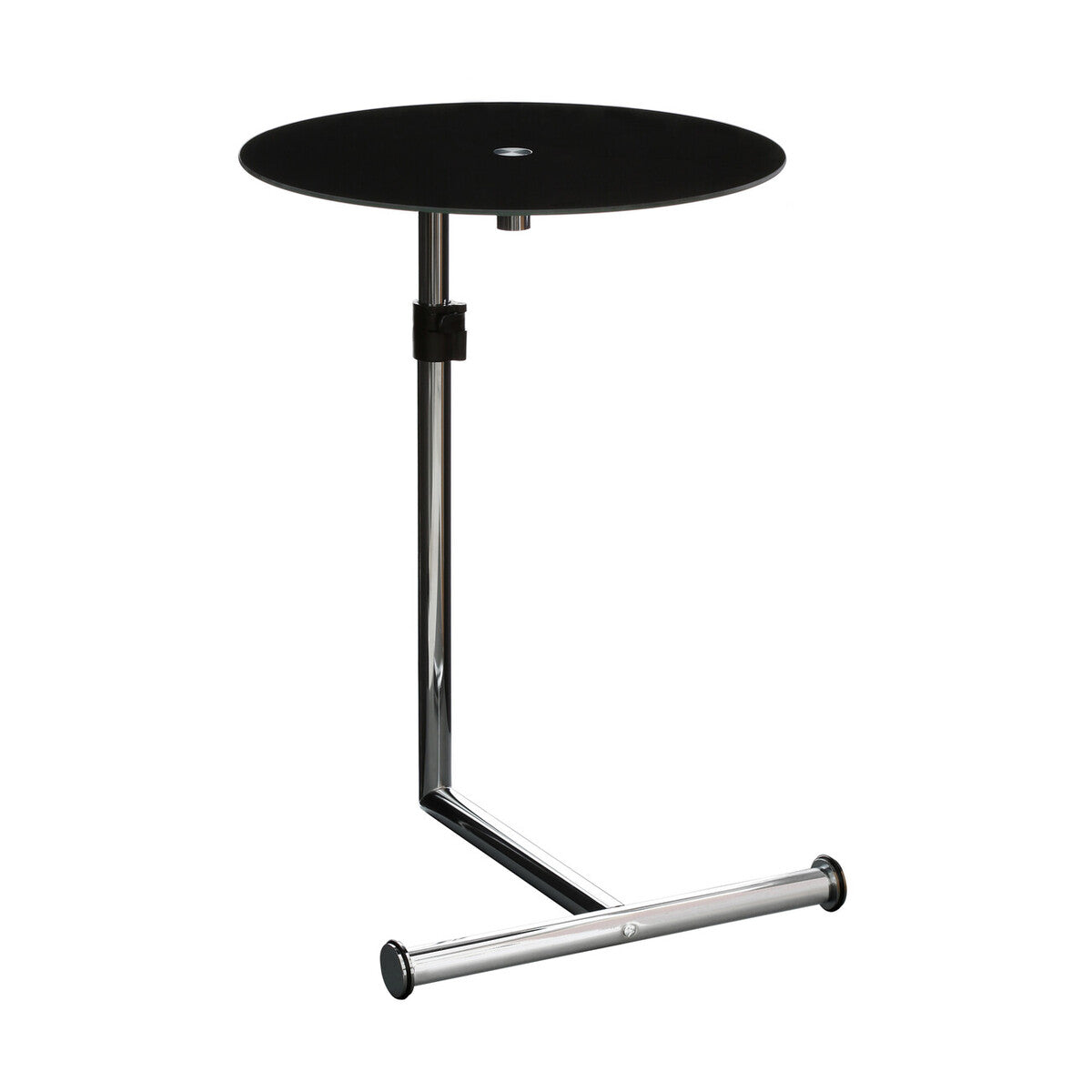 Black Tempered Glass Round Snack Table | Adam