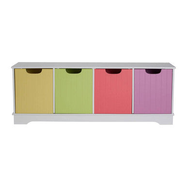 Isla Kids White 4 Coloured Boxes Storage Unit