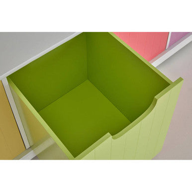 Isla Kids White 4 Coloured Boxes Storage Unit