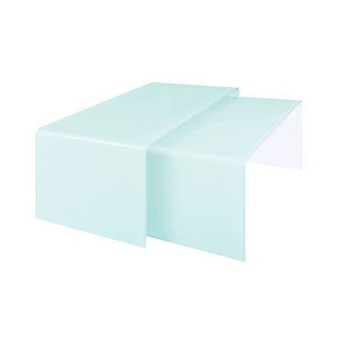 Light blue rectangular object on a white background