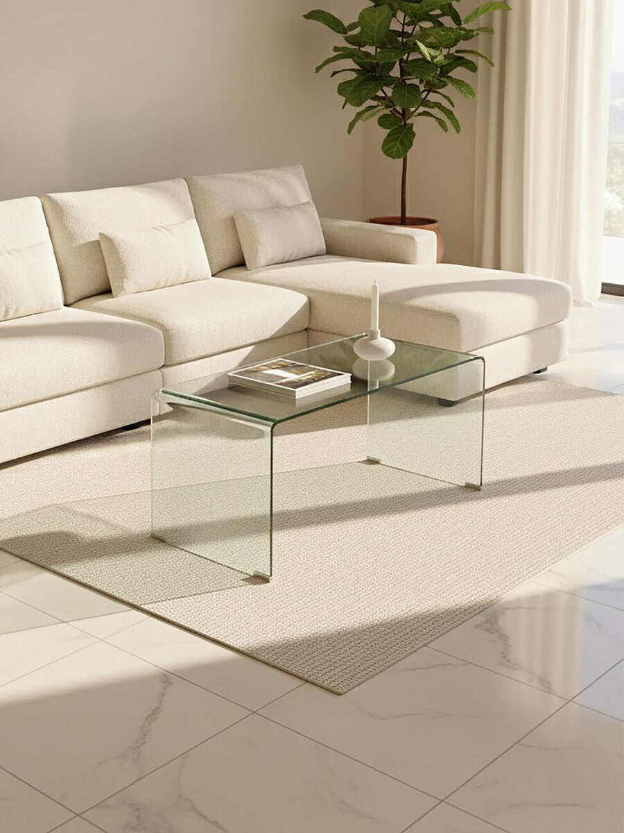 Matrix Clear Bent Glass Coffee Table