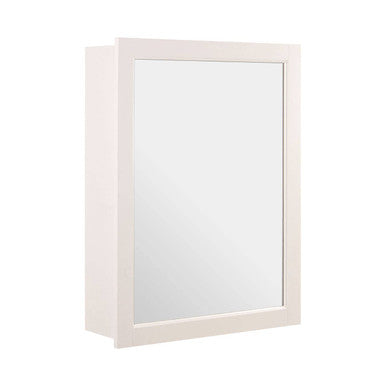 White-framed mirror on a white background