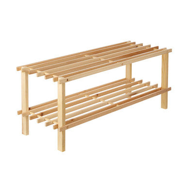 Arla Natural And Cedar Wood 2 Tier Shoe Rack
