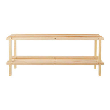 Arla Natural And Cedar Wood 2 Tier Shoe Rack - image 1
