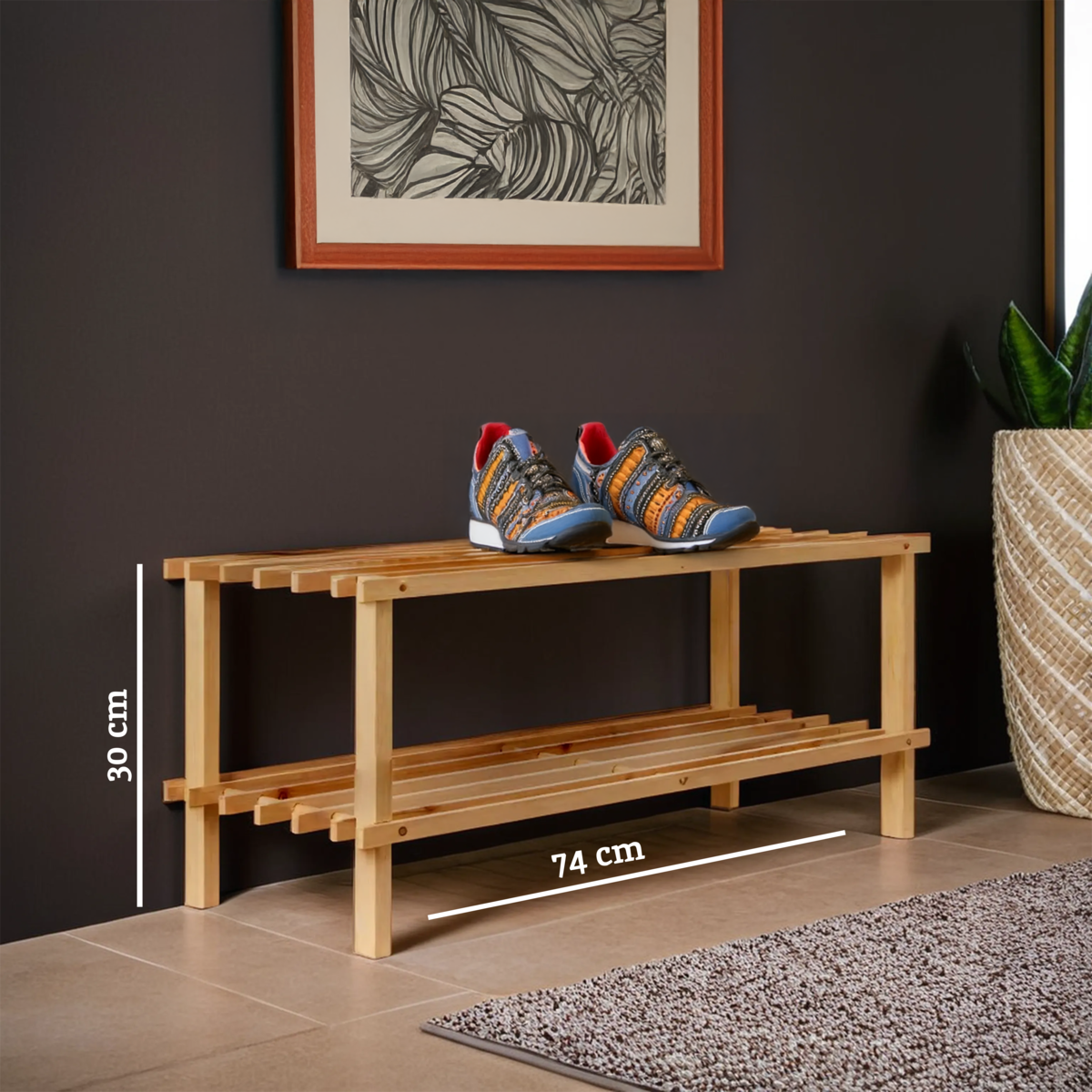 Arla Natural And Cedar Wood 2 Tier Shoe Rack - image 12