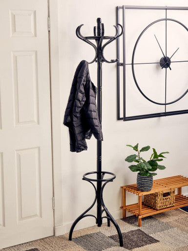 Kennedy Black Finish Floor Standing Coat Stand