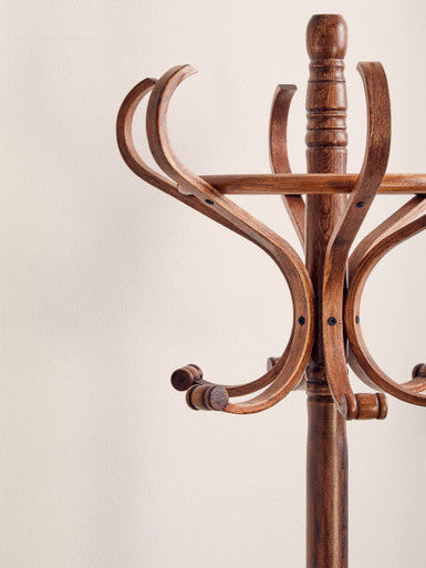 Kennedy Walnut Finish Solid Birchwood Coat Stand