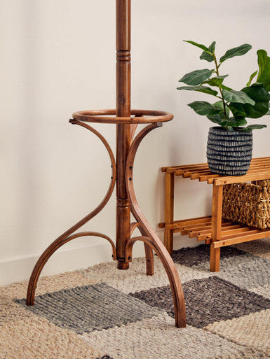 Kennedy Walnut Finish Birch wood Coat Stand | Free Standing & Solid Wood