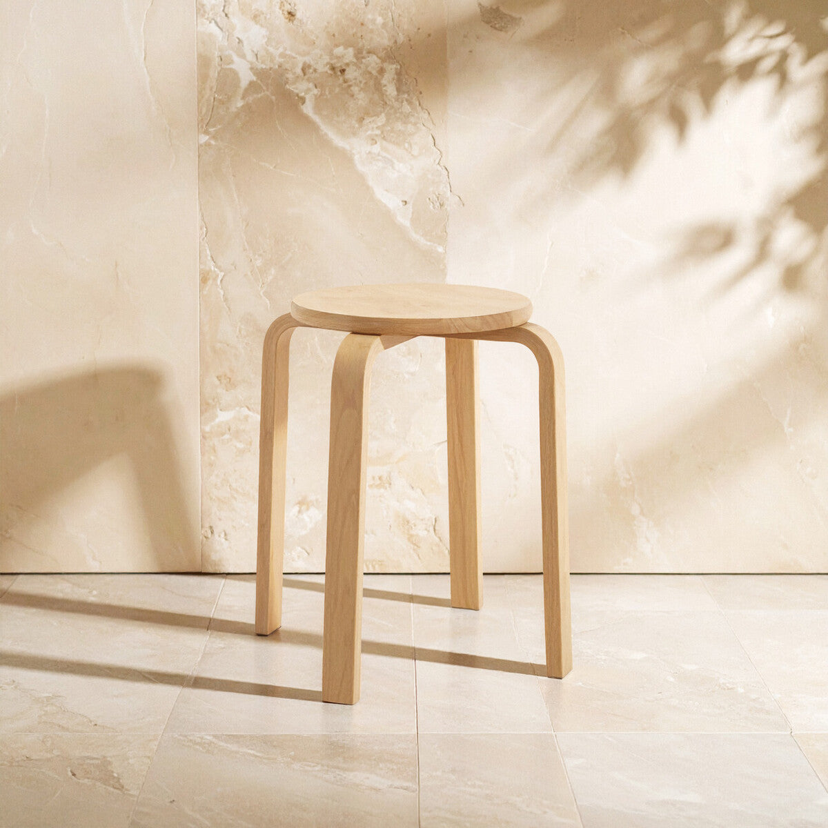 Heva Tropical Hevea Wood Stackable Round Stool - image 1