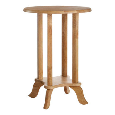 Heva Round Tropical Hevea Wood Side Table - image 2