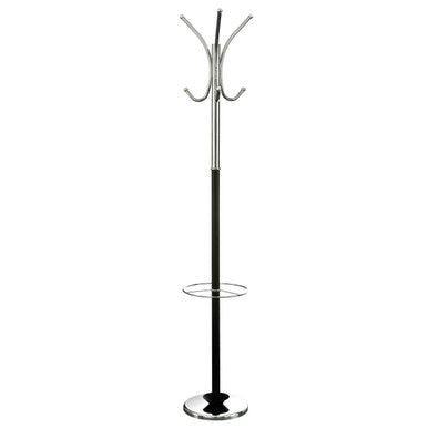 Drew Black and Chrome Floor Standing Coat Stand - image 1