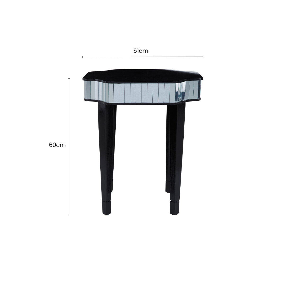 Clavier Black and Mirror Side Table - image 8