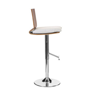 Giles Walnut And White Bar Chair With Square Back - image 2
