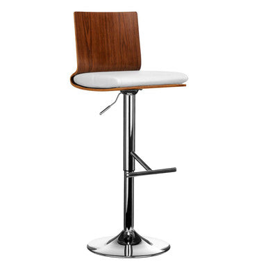 Giles Walnut And White Bar Chair With Square Back - image 1