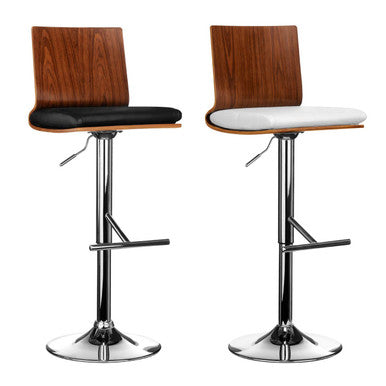 Giles Walnut And White Bar Chair With Square Back - image 4