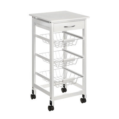 Harlow Glenn White Veneer Finish Kitchen Trolley - image 1