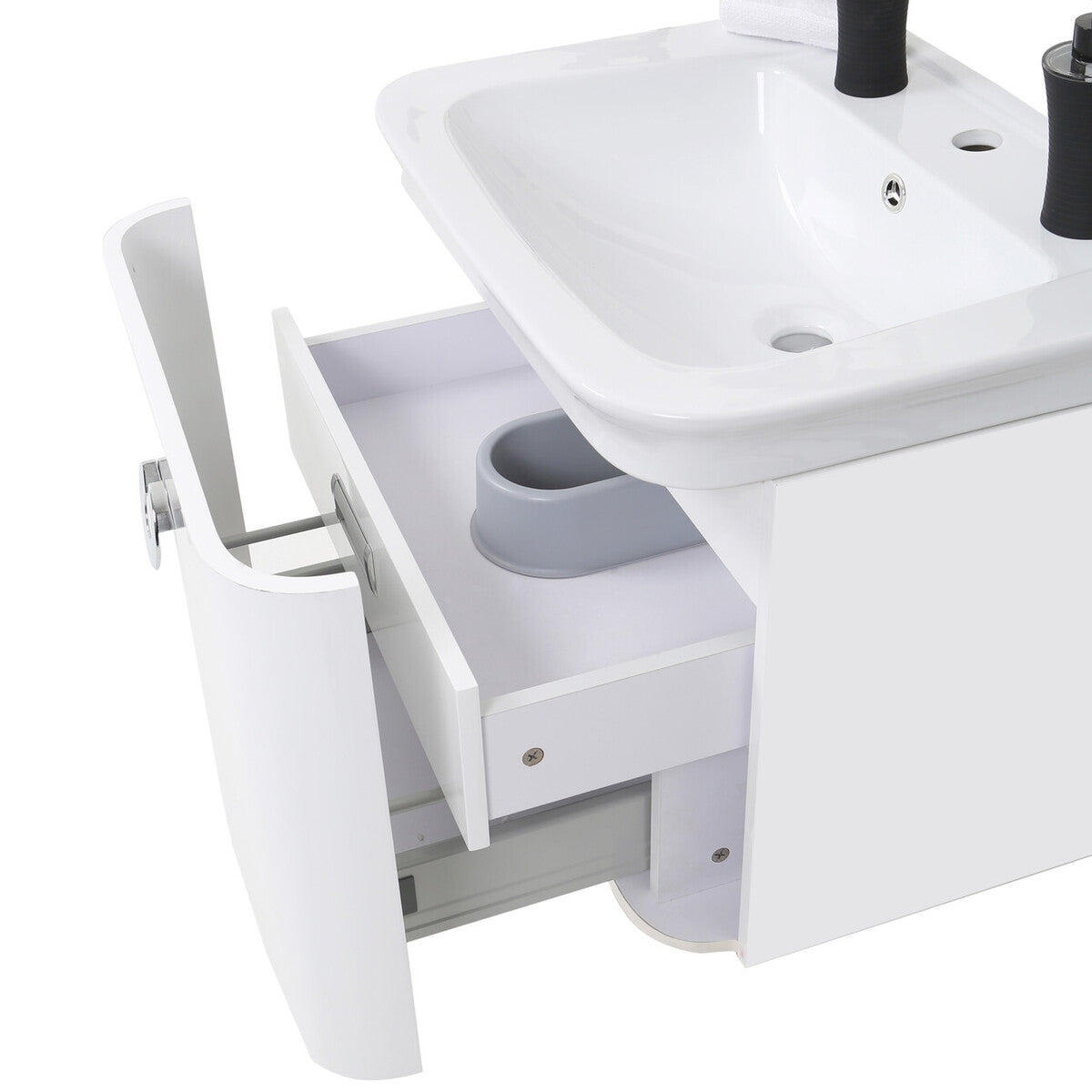 Adelphi White Bathroom sink with Storage - image 3