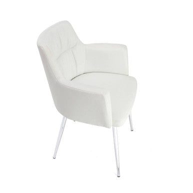 Merrik White Leather Effect Dining Chair - image 3