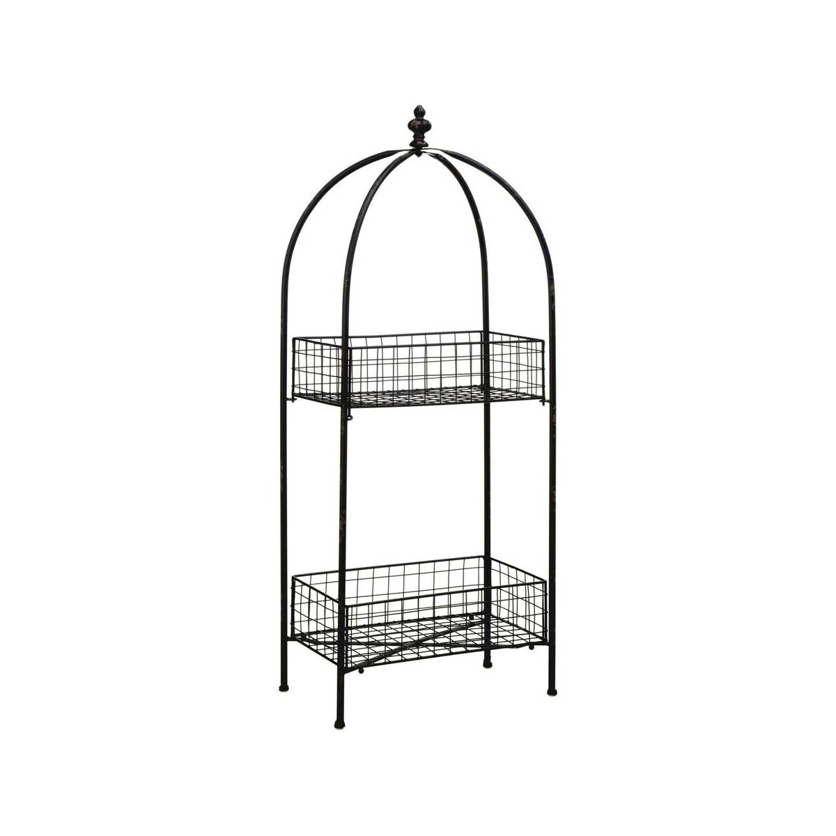 New York Loft Black 2 Tier Stand
